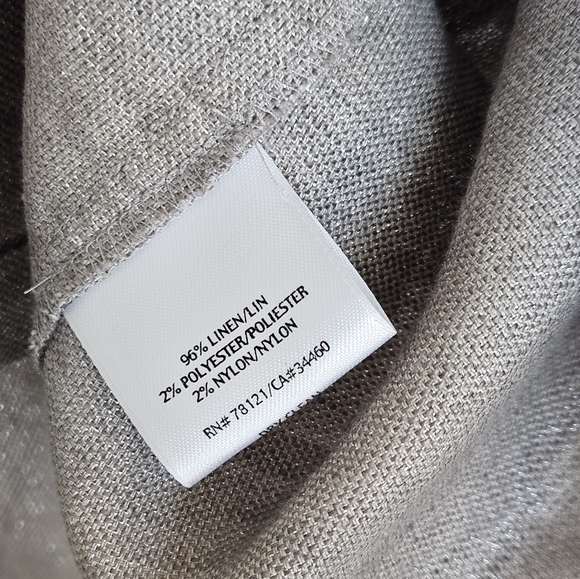 Eileen Fisher Twinkle Silver Linen Slip Dress XS - Picture 10 of 12